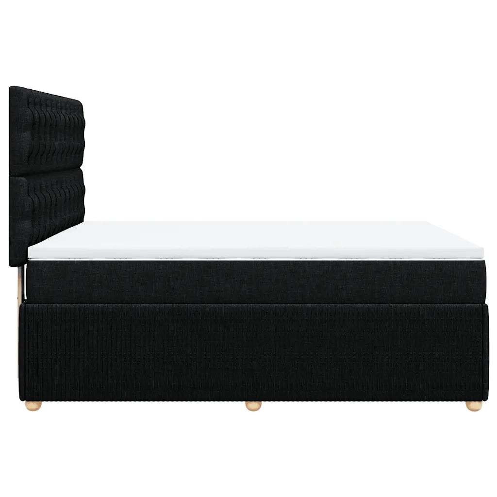 Giroletto a Molle con Materasso Nero 140x200 cm in Tessuto