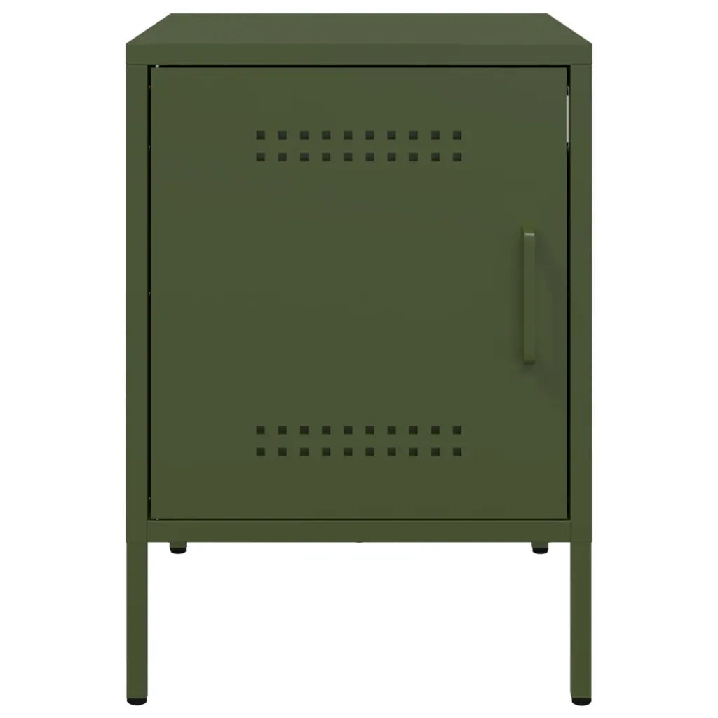 Comodino Verde Oliva 36x39x50,5 cm in Acciaio 842918