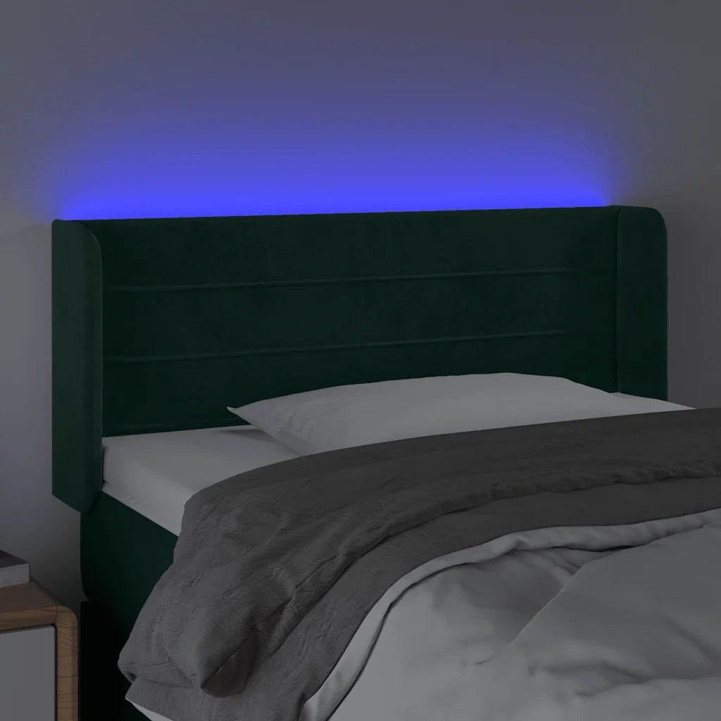 Testiera a LED Verde scuro 93x16x78/88 cm in Velluto 3123415