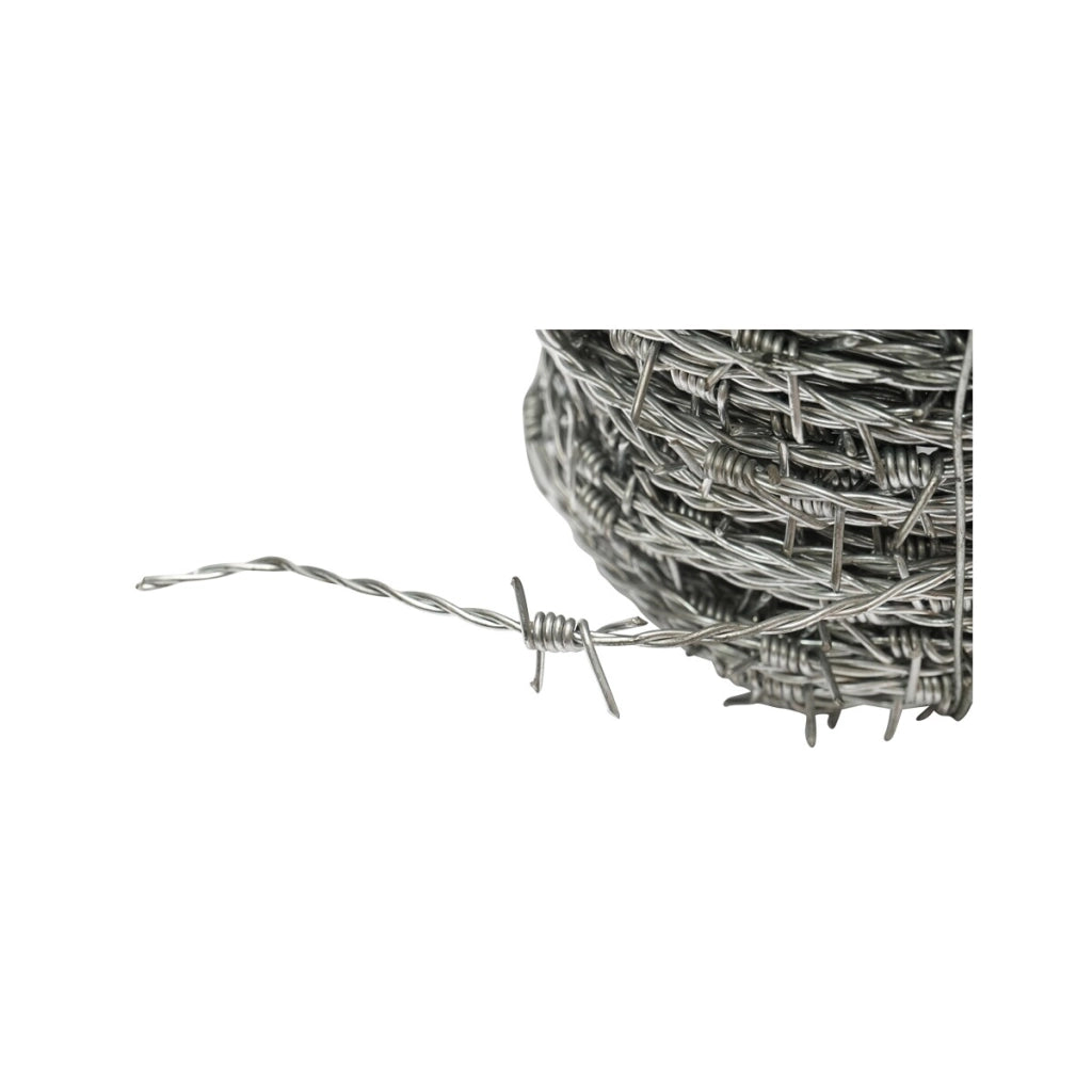 Rotolo di filo spinato zincato 100m,1.8 mm, distanza tra le punte 14cm, per recinzioni, Filo spinato zincato bobina