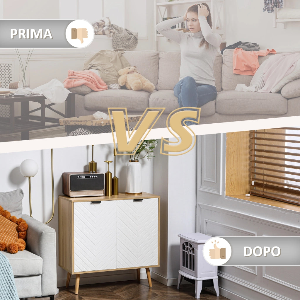 Mobile Multiuso Moderno ¨C Zephmum ¨C Bianco Legno di Pino 77x35x77.5 cm