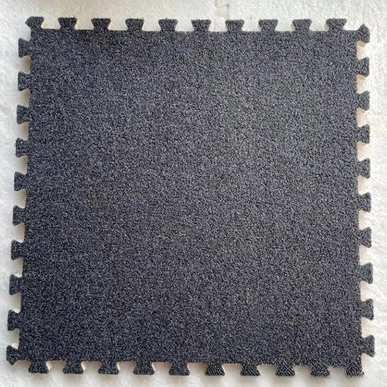 Tappeto patchwork in tessuto fluo grigio scuro, sottopanno in gomma espansa, 30*30 cm, tappeto da puzzle, piastrelle da pavimento 10 pezzi