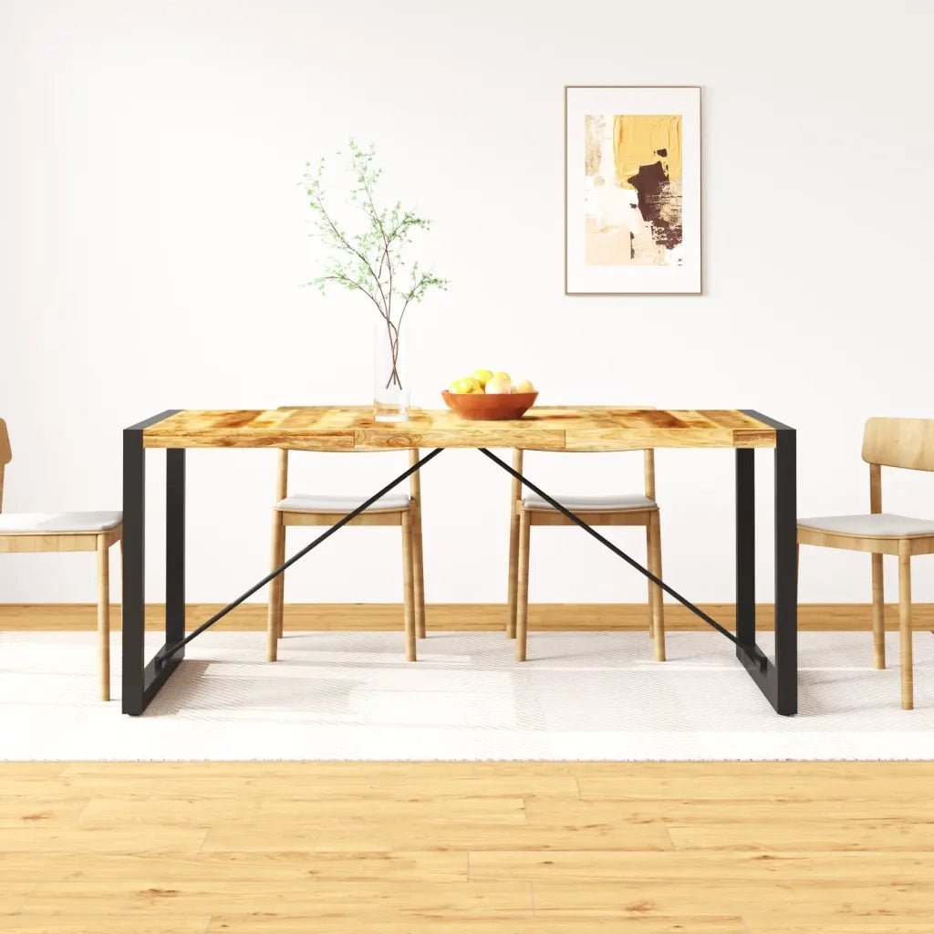 Tavolo da Pranzo | Tavolo da cucina in Legno Massello di Mango Grezzo 180 cm