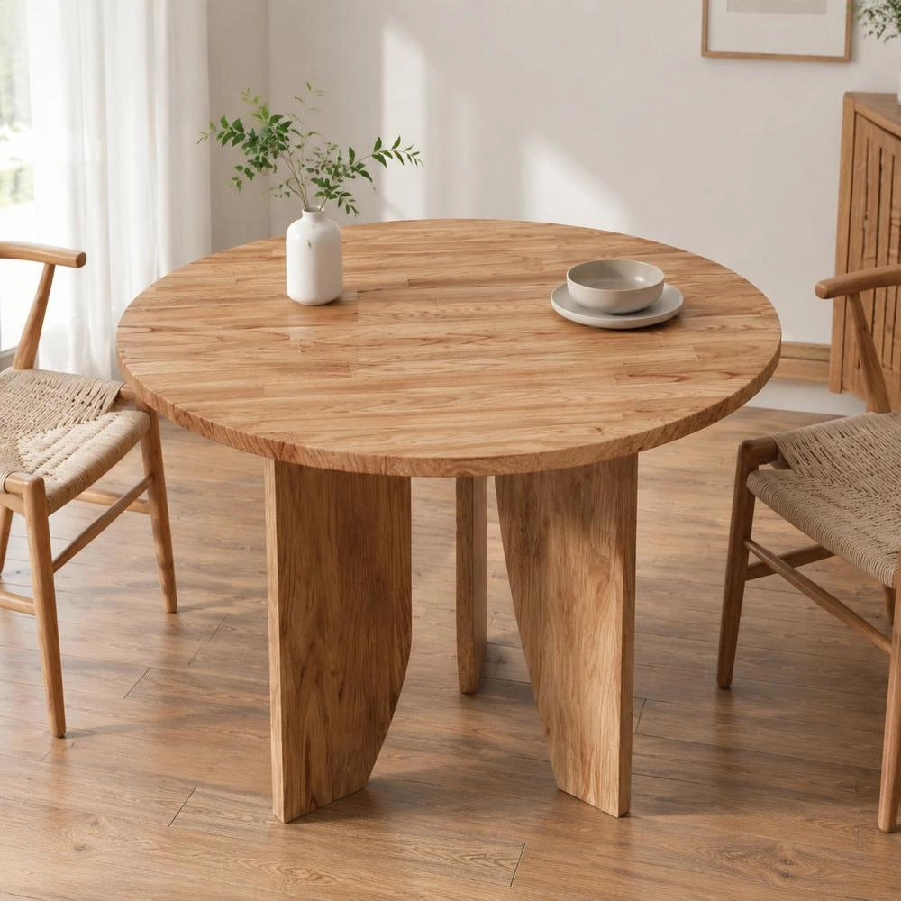 Round Tabletop, Light Brown, 50x1.5 Cm, Treated Oak Wood