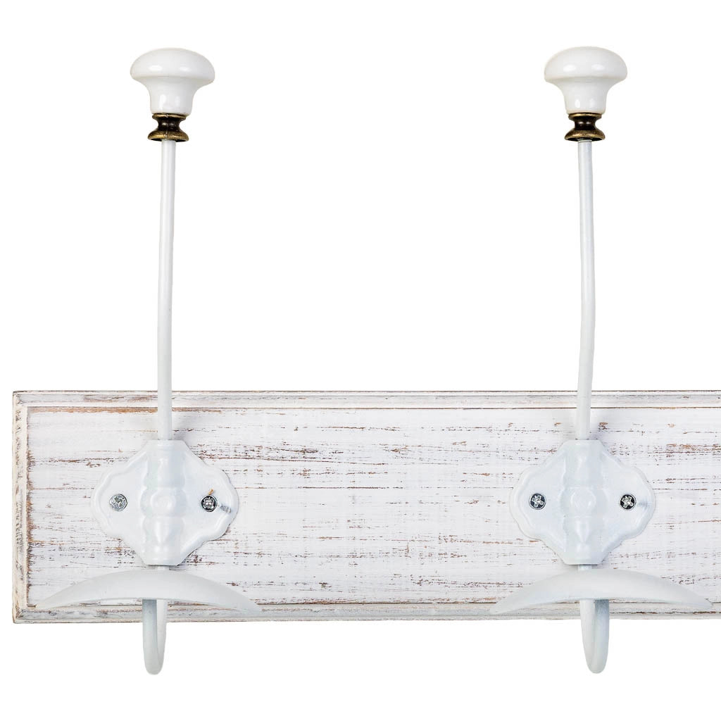 Appendiabiti da parete in legno con 3 ganci 39x1,3x8h cm