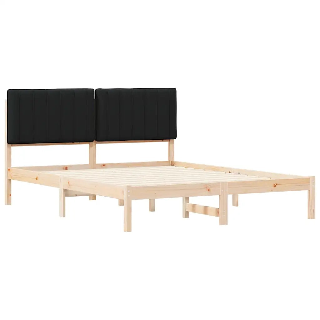 Letto con Testiera Rivestita Nero 150 x 200 cm 878041