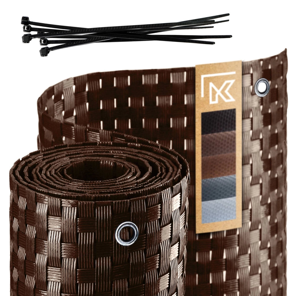 Telo di copertura per balcone in tecnorattan KADAX 1x4M Marrone Tappetino premium per balcone e terrazzo