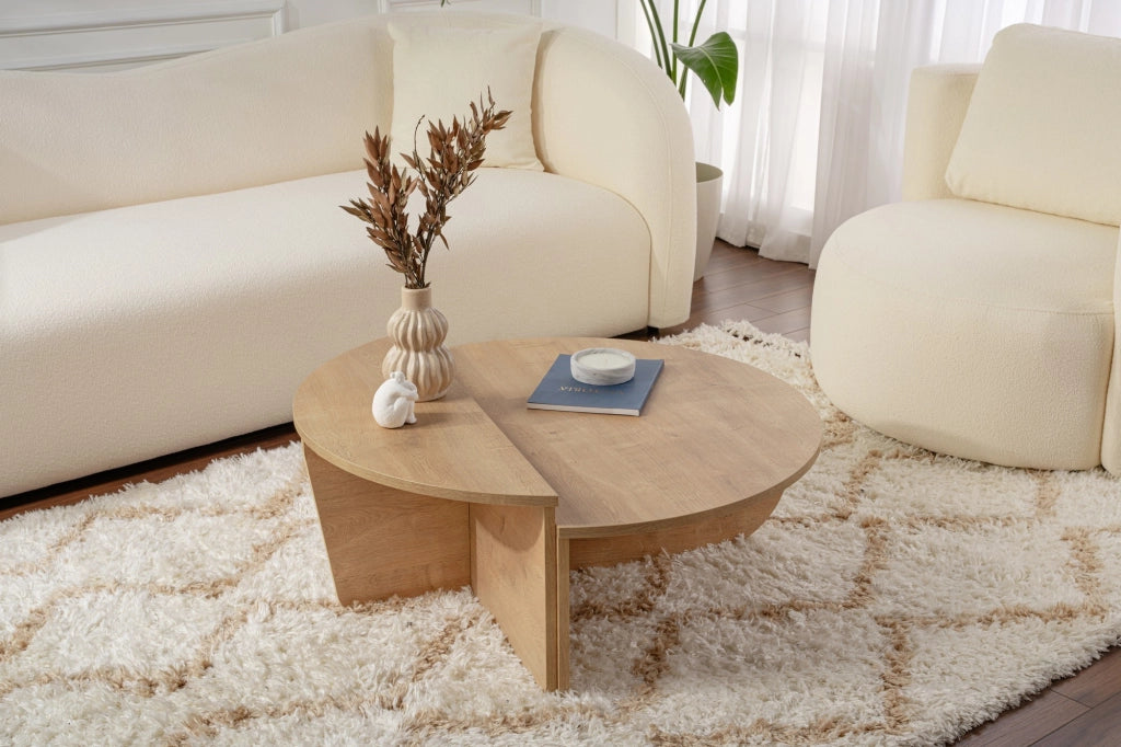 Tavolino da caffè in legno "Orion" - 90 x 60 x 30 cm - Rovere miele