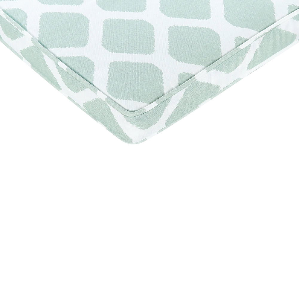 Set di 6 cuscini per sedie da esterno verde menta e bianco 31 x 39 cm giardino terrazzo tessuto resistente