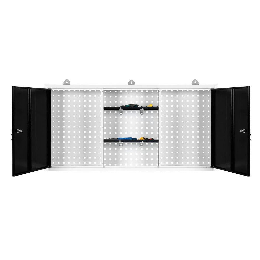Mobiletto portautensili da parete grigio scaffale portautensili da officina 120 cm bianco/nero 16_0002549