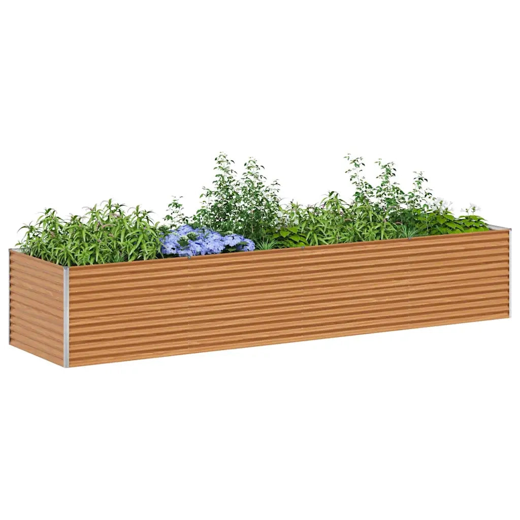 Fioriere | Cassetta per fiori | Letto rialzato da giardino 390 x 100 x 68 cm Acciaio zincato