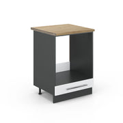 Mobile per forno da incasso Fame-Line Bianco lucido/Antracite 60 cm, PL Rovere Vicco