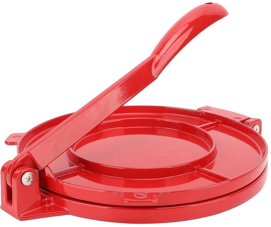 Tortillapressa 9,8 Pollici - Perso Aluminium - Pressa Manuale per Fara - Multifunzionale - Per Frittelle/Tortilla - Efficiente e Facile da Usare - Pressa per Fara