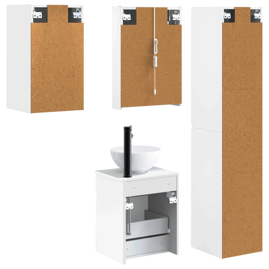 Set di Armadi da Bagno 5 pcs Bianco 43 x 11,5 x 60,5 cm 3407351
