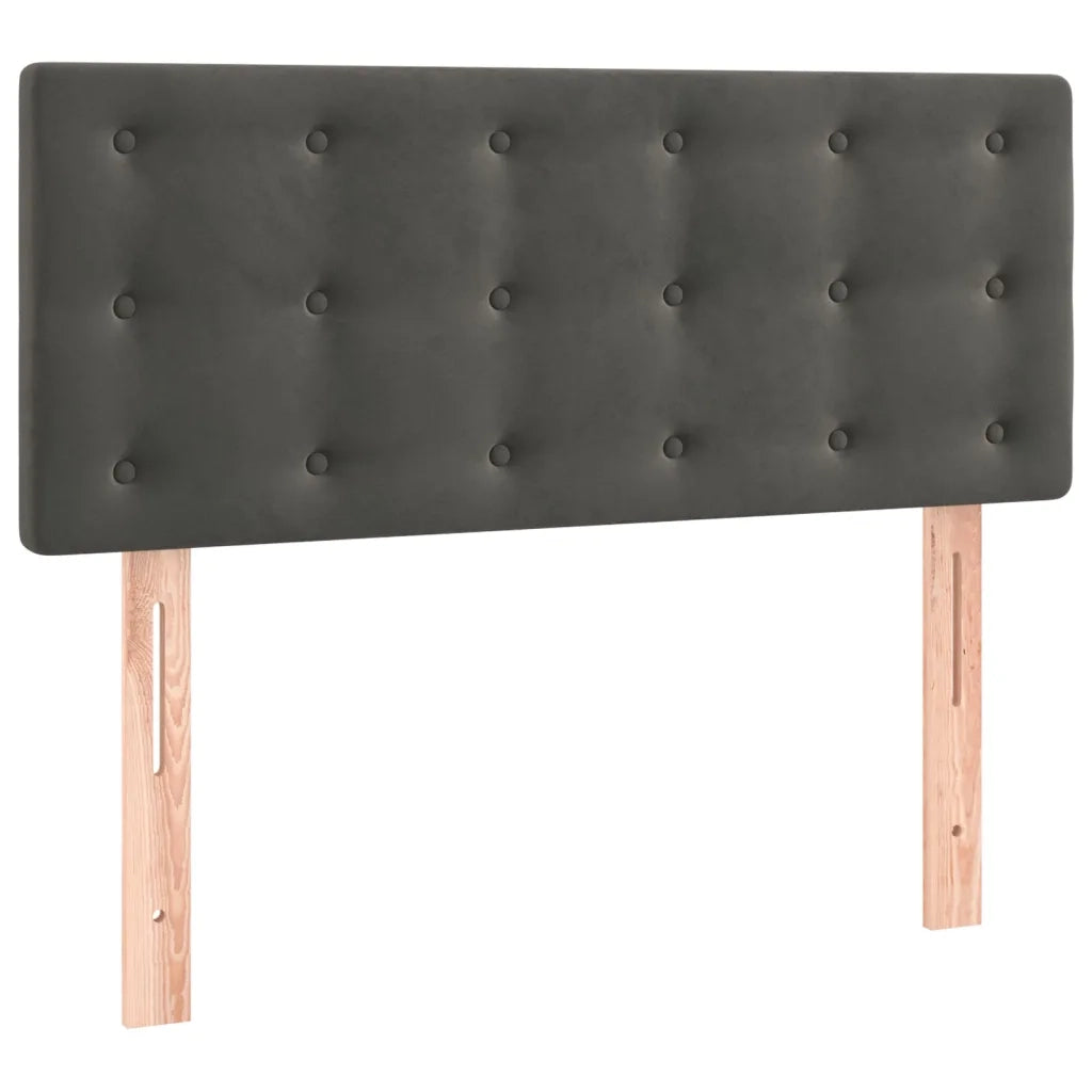 Giroletto a Molle con Materasso Grigio Scuro 100x200 cm Velluto