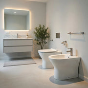 Sanitari filomuro FEELING Rak Ceramics: WC, bidet, copriwater soft-close Bianco Opaco