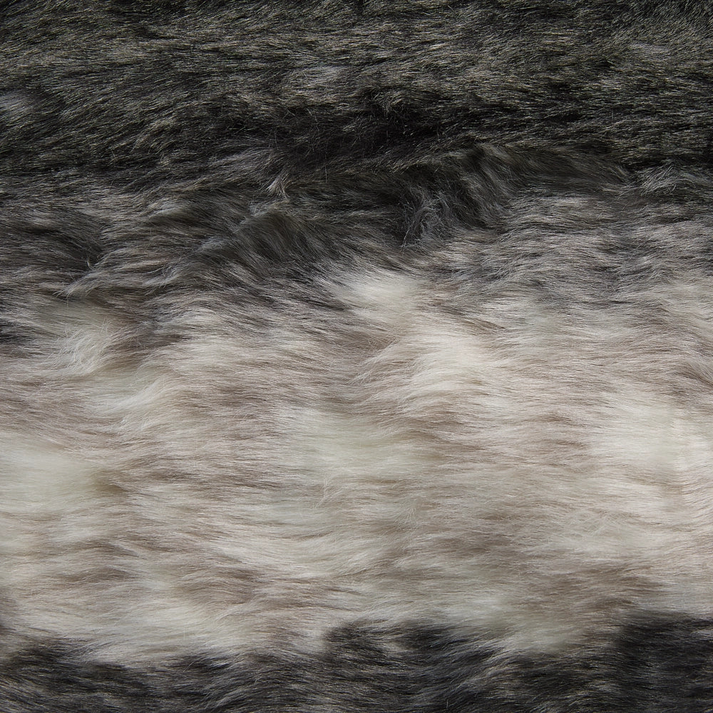Coperta plaid acrilico Grigio e Bianco 150 x 200 cm Plaid Soffice Pelliccia Sintetica Motivo A Righe Design Retrò