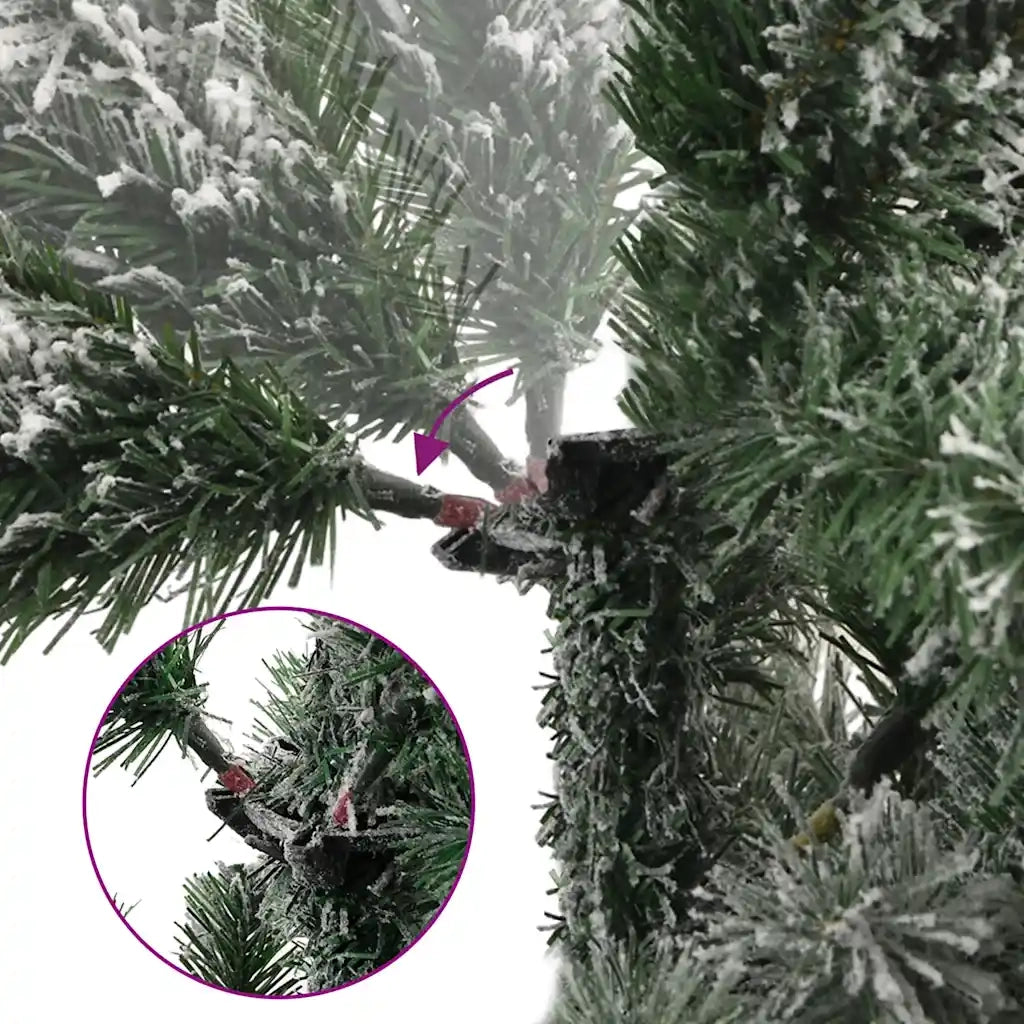 Albero Natale Artificiale Incernierato con Neve Fioccata 180 cm 358381