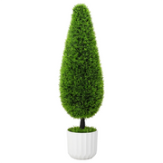 Pianta artificiale Topiaria in pino con vaso 24x90 cm Verde