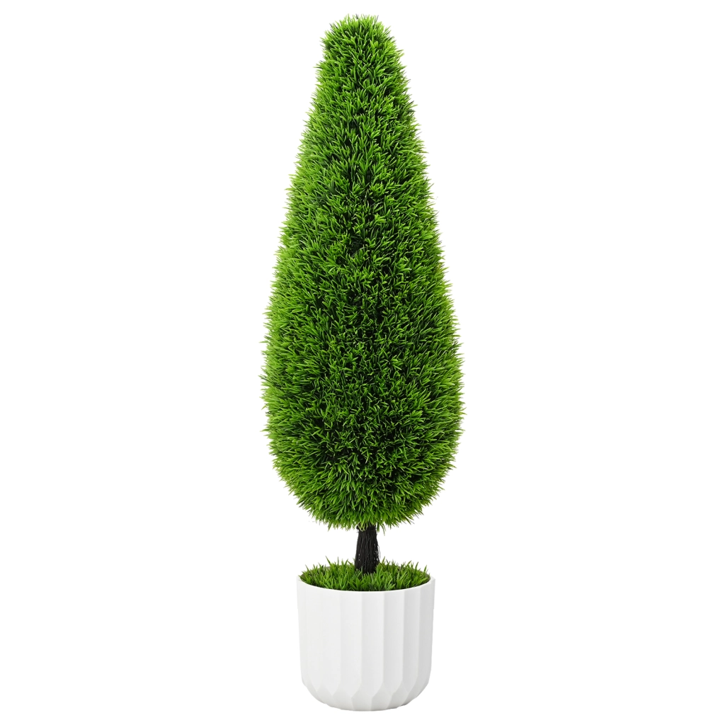 Pianta artificiale Topiaria in pino con vaso 24x90 cm Verde