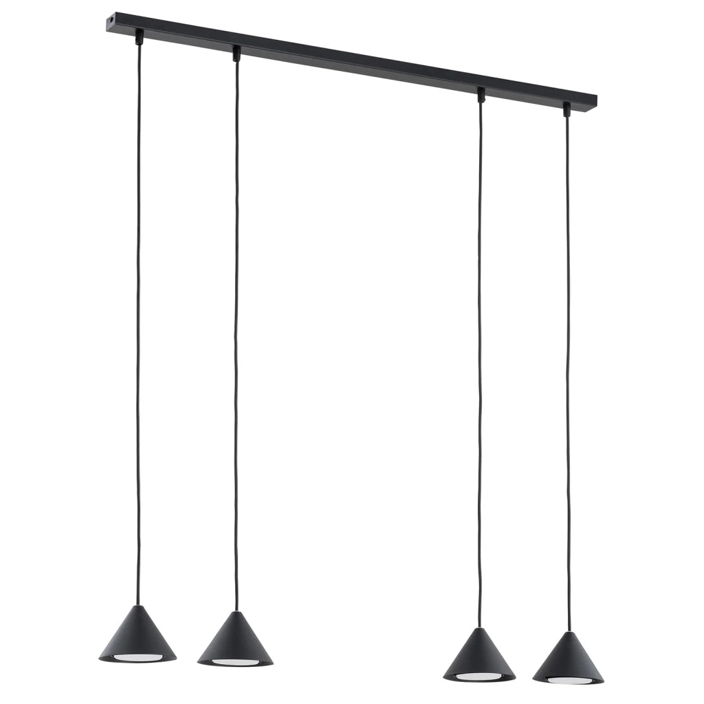 Sospensione Minimal Skadi 4 Luci In Acciaio Nero