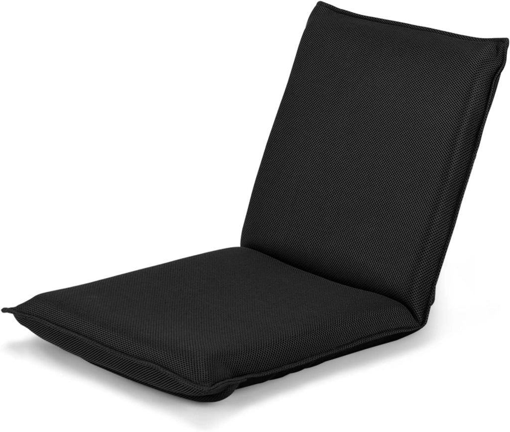 Sedia da Pavimento Poltrona da Terra, Sedia Reclinabile Imbottita, per Salotto Camera da Letto e Studio (Nero)