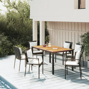 Set da Pranzo da Giardino 5 pz Nero con Cuscini in Polyrattan 3157965