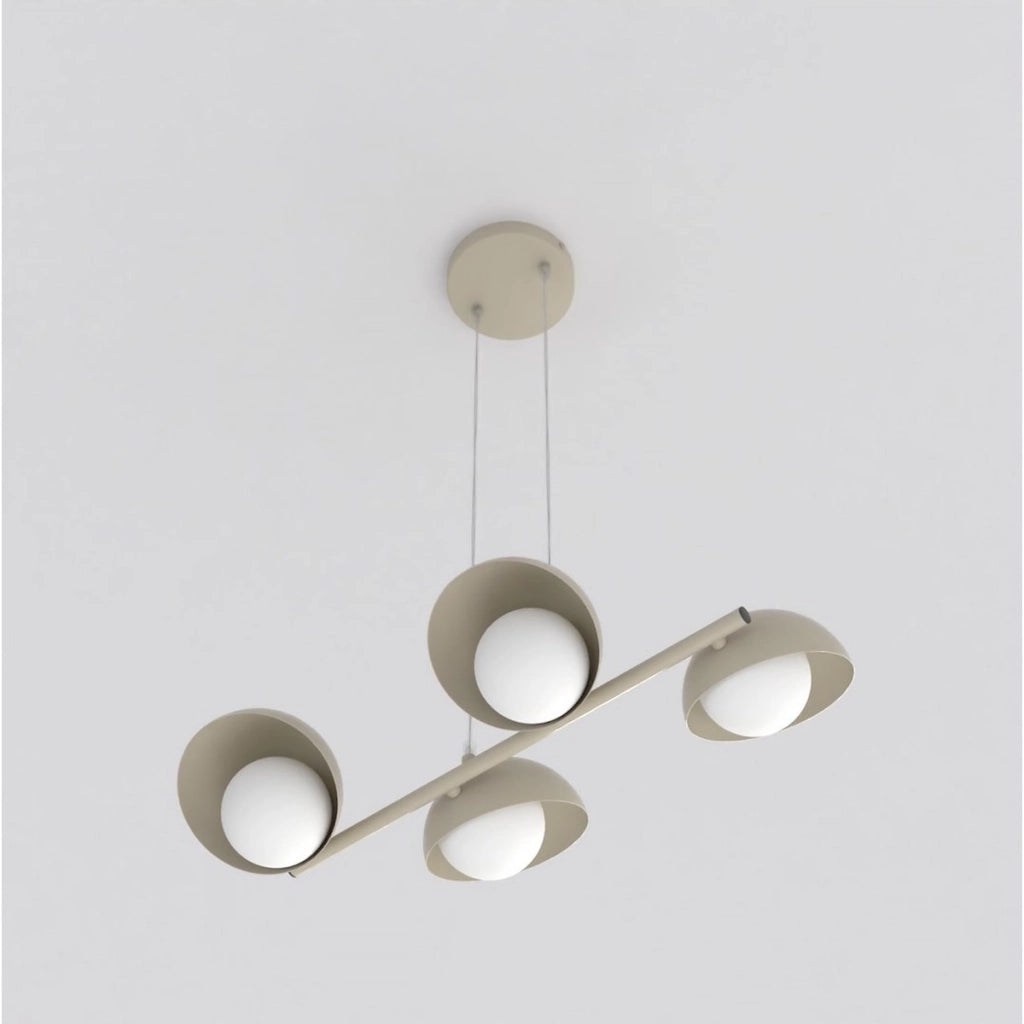 Lampada a sospensione BOOM con quattro diffusori in vetro
