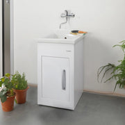 Mobile lavatoio in alluminio bianco 45x50 cm con apertura a sinistra Still Montegrappa