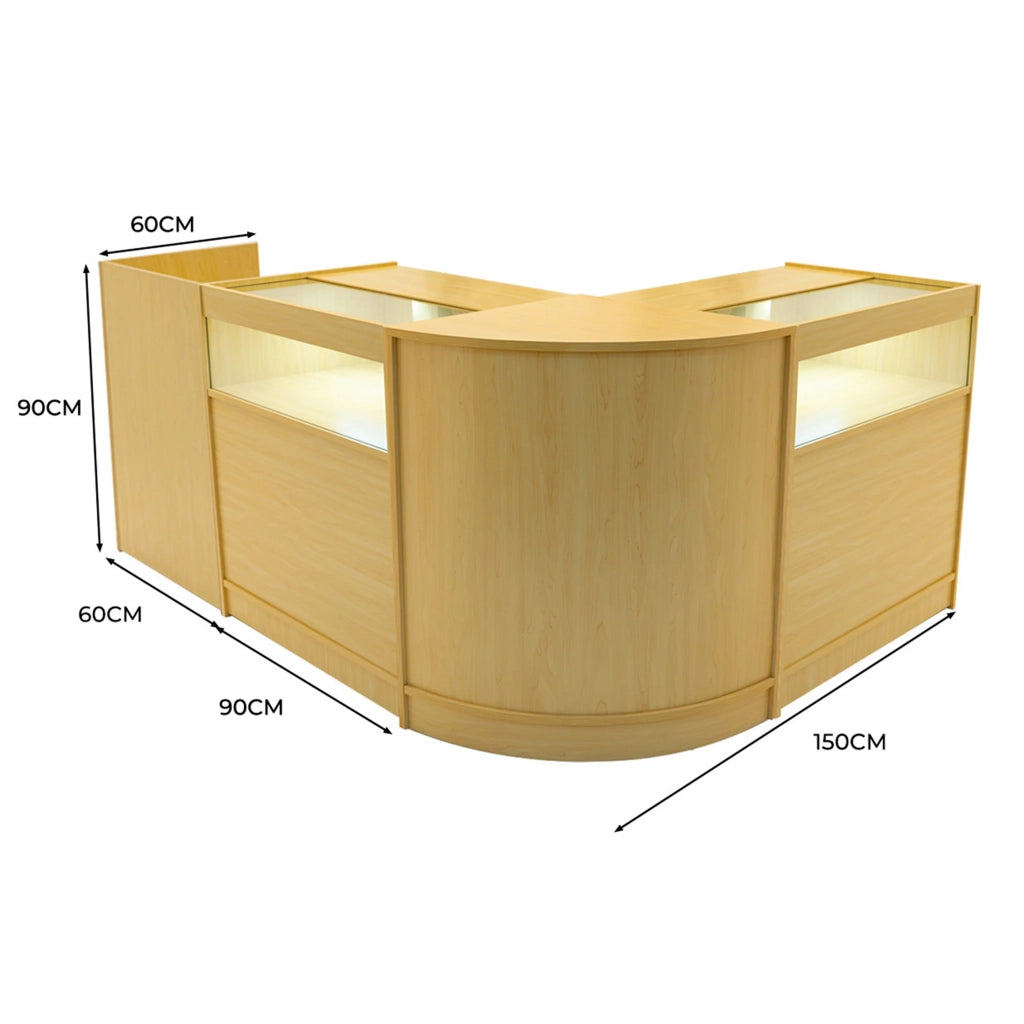 Set Banconi Negozio Acero Luna LED B900 CM60 TB60 con Serrature e Vetrina