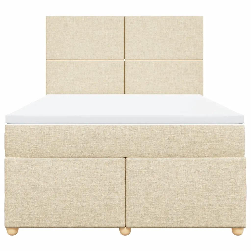 Giroletto a Molle con Materasso Crema 160x200 cm in Tessuto 3291329