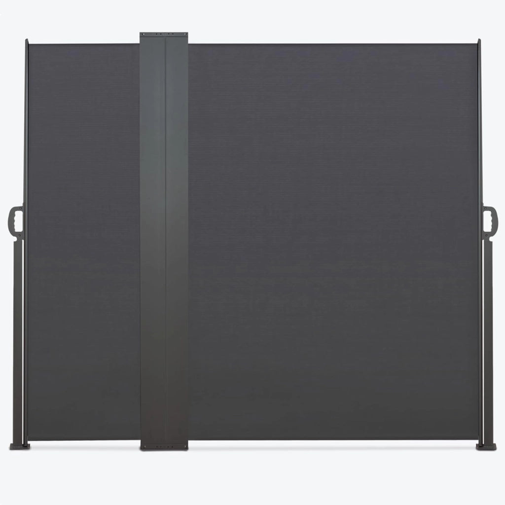 Doppio Schermo Pieghevole a Scomparsa 180 x 800 CM Tenda Laterale Grigio Antracite