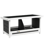 Nido per Galline 2 Aree con Base Rialzata e Tetto 66x37x34 cm in Legno e Bitume