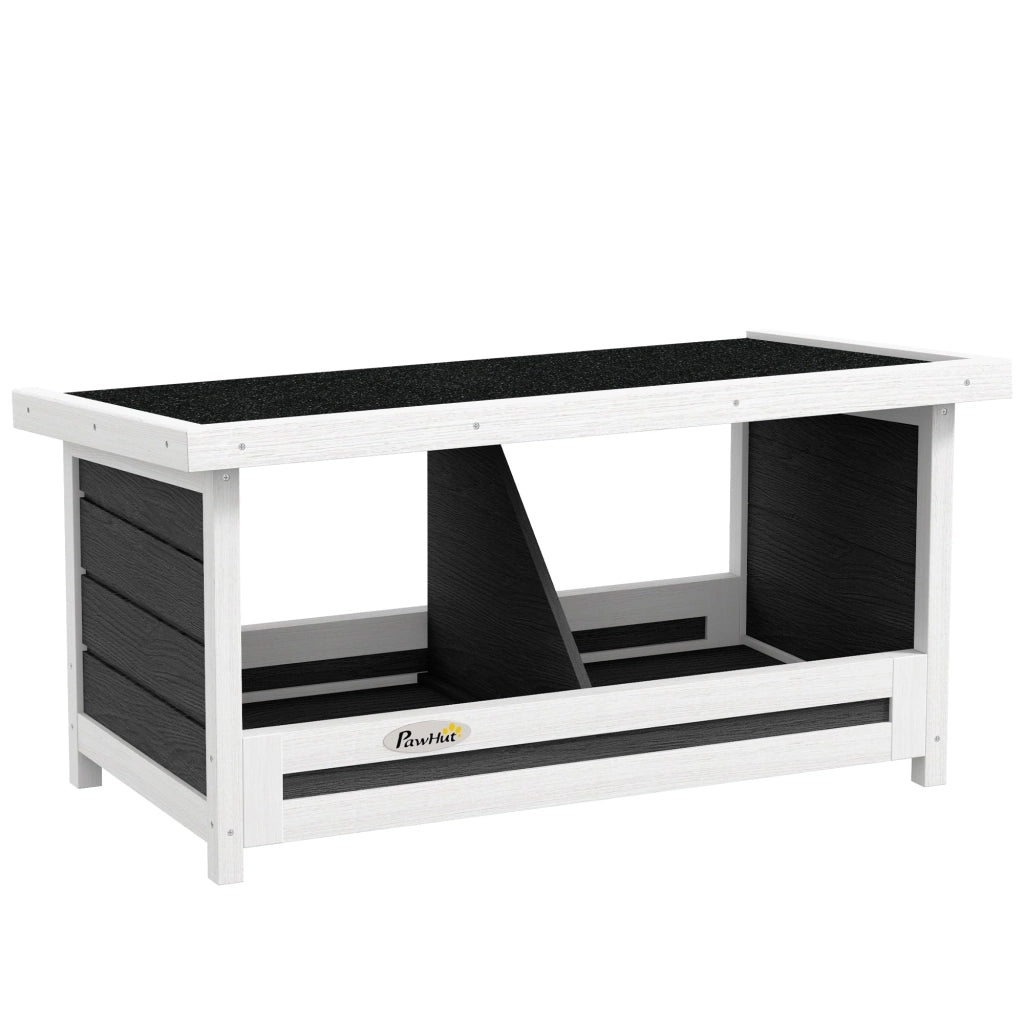 Nido per Galline 2 Aree con Base Rialzata e Tetto 66x37x34 cm in Legno e Bitume