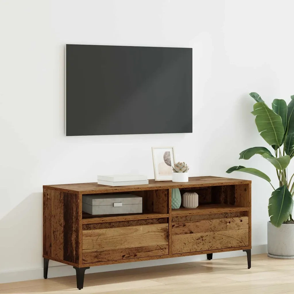 Mobile TV con cassetto-Credenza TV-Console TV Legno vecchio 100 x 34,5 x 44,5 cm 330682