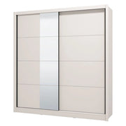Armadio Camera da Letto Orero, Guardaroba Grande Appendiabiti, 205x215.5h cm Bianco Beige