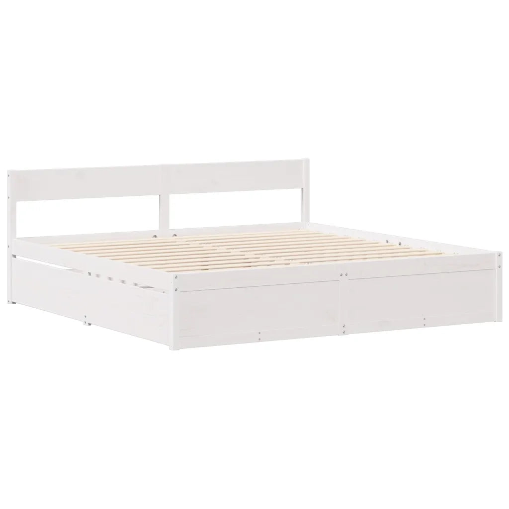 Letto senza Materasso Bianco 160x200 cm Legno Massello di Pino