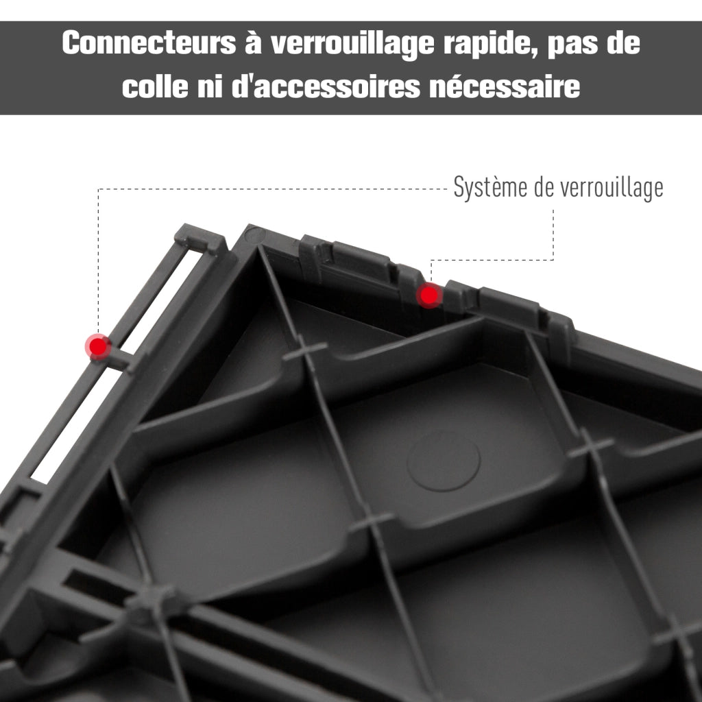 Dalles terrasse composite ¨C zephmum ¨C 9 pezzi, effetto legno, nero