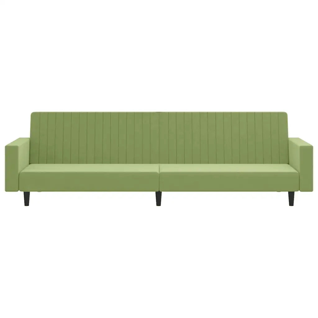 Divano Letto a 2 Posti Verde Chiaro in Velluto 375940