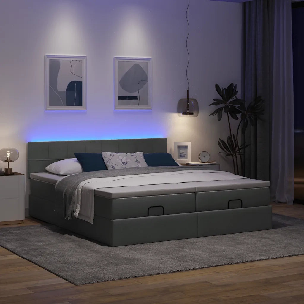 Struttura Letto Pouf con Materassi 160x200 cm in Tessuto 3312837