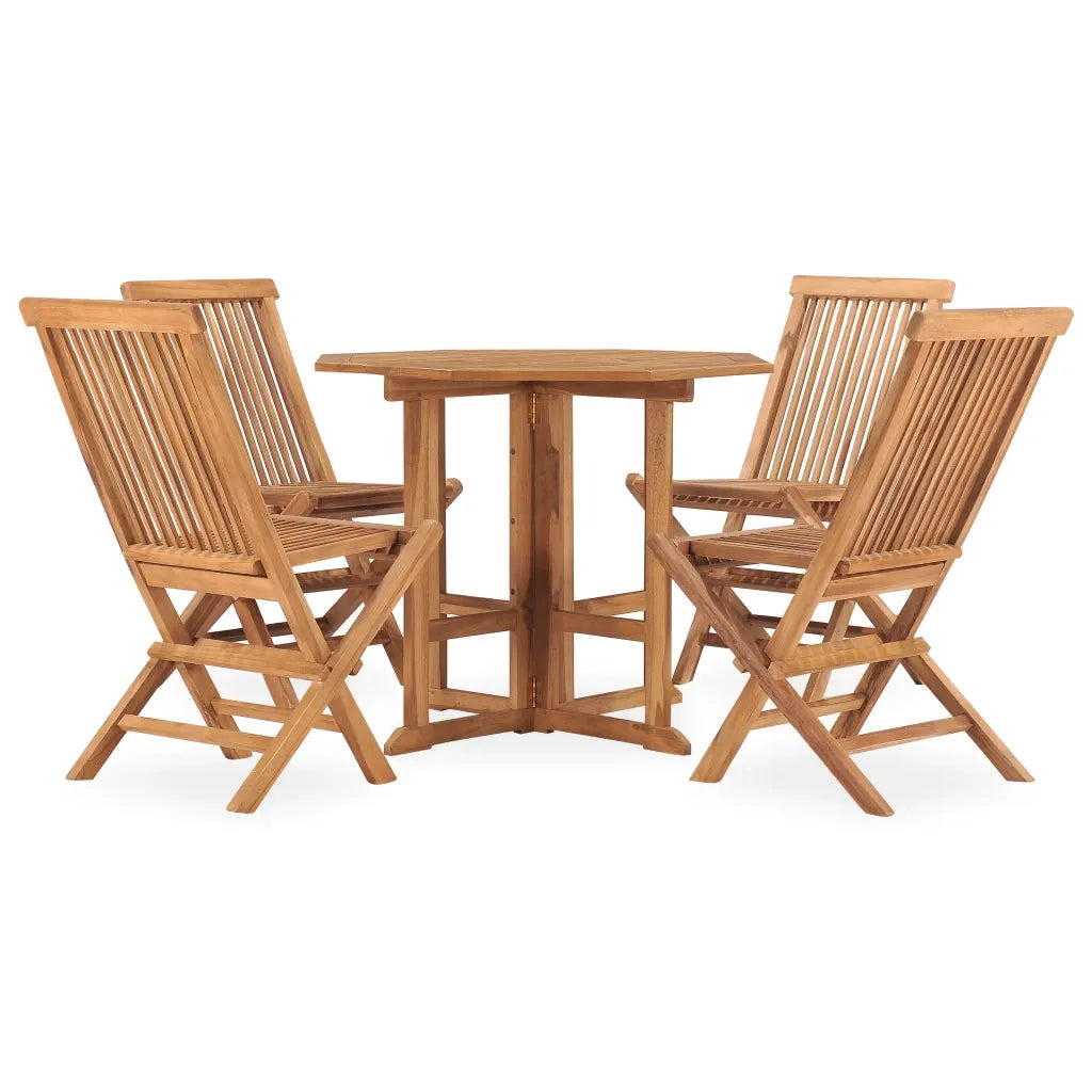 Set da Pranzo da Giardino 5 pz Pieghevole in Massello di Teak 3059979