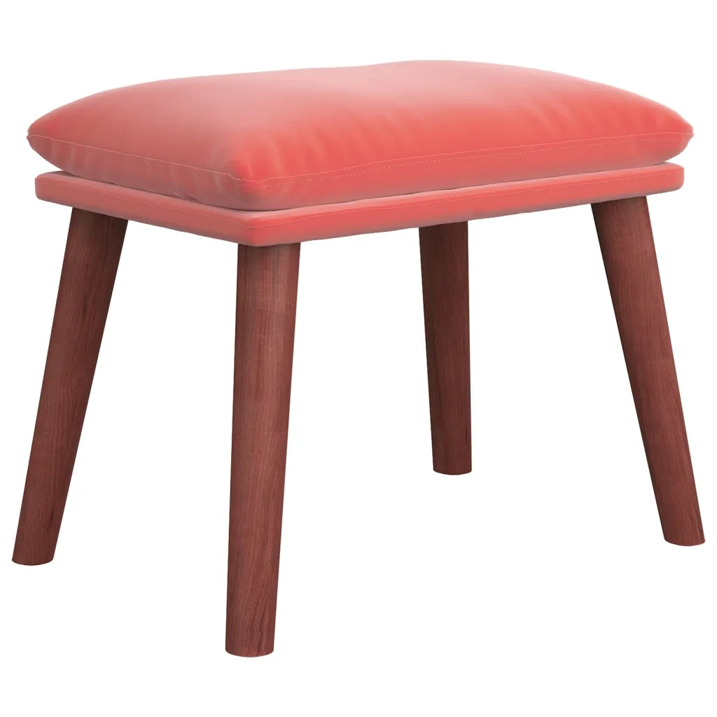 Poltrona Relax con Poggiapiedi Rosa in Velluto cod mxl 14607