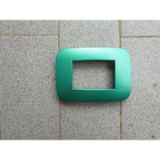 Trade Shop - Placca Placchetta Placchette Compatibili Per Serie Axolute Bticino Colorate Fori - Verde Metallizzato -3 Fori     -