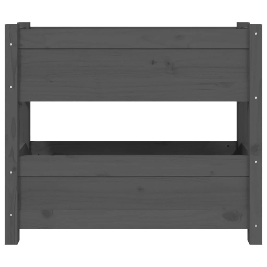 Fioriera rialzata per piante e fiori terrazza giardino 77 x 25 x 66 cm legno massello di pino grigio 02_0037851