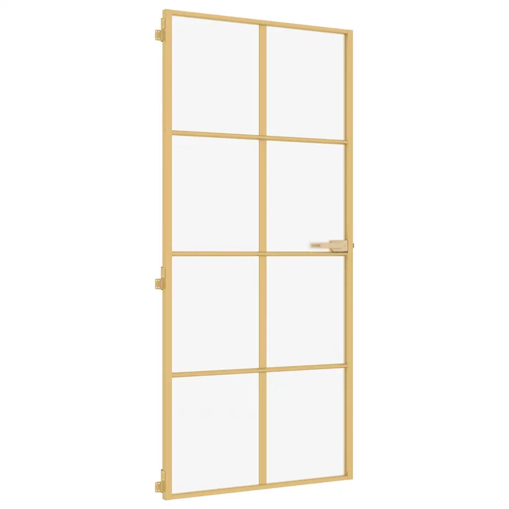 Porta Interni Sottile Oro 93x201,5cm Vetro Temperato Alluminio