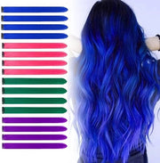 Clip per estensione capelli termoresistente (16 pezzi) per feste e festival - Donna, bambina e bambino - Quattro colori
