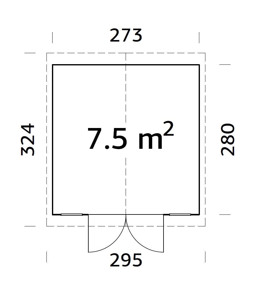 Casetta in legno non trattato Dan B 273x280 cm