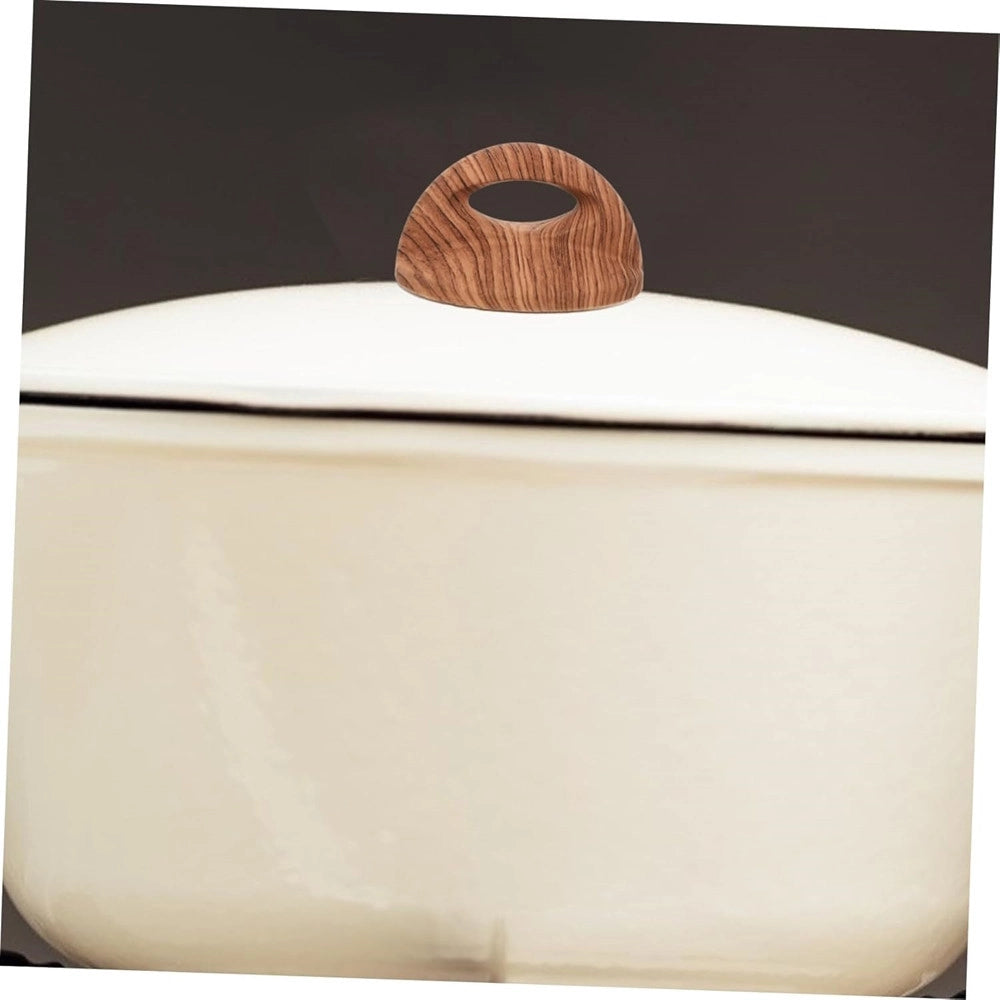 Trade Shop - Pomello Manopola Ricambio Per Coperchio Resistente Al Calore ø7cm Effetto Legno 607416 -