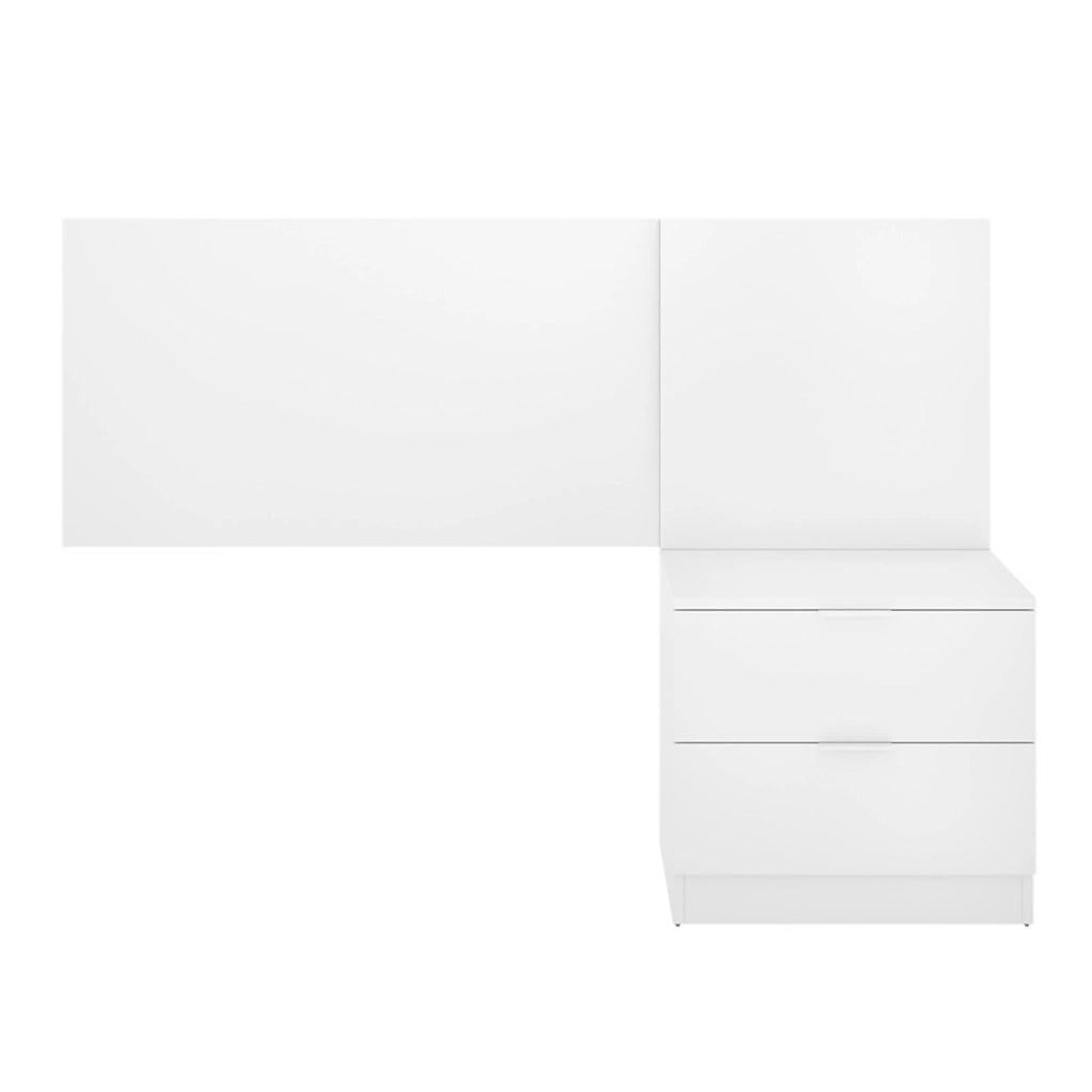 Lead, Testiera Letto Comodino Incluso, 34x141 cm Bianco