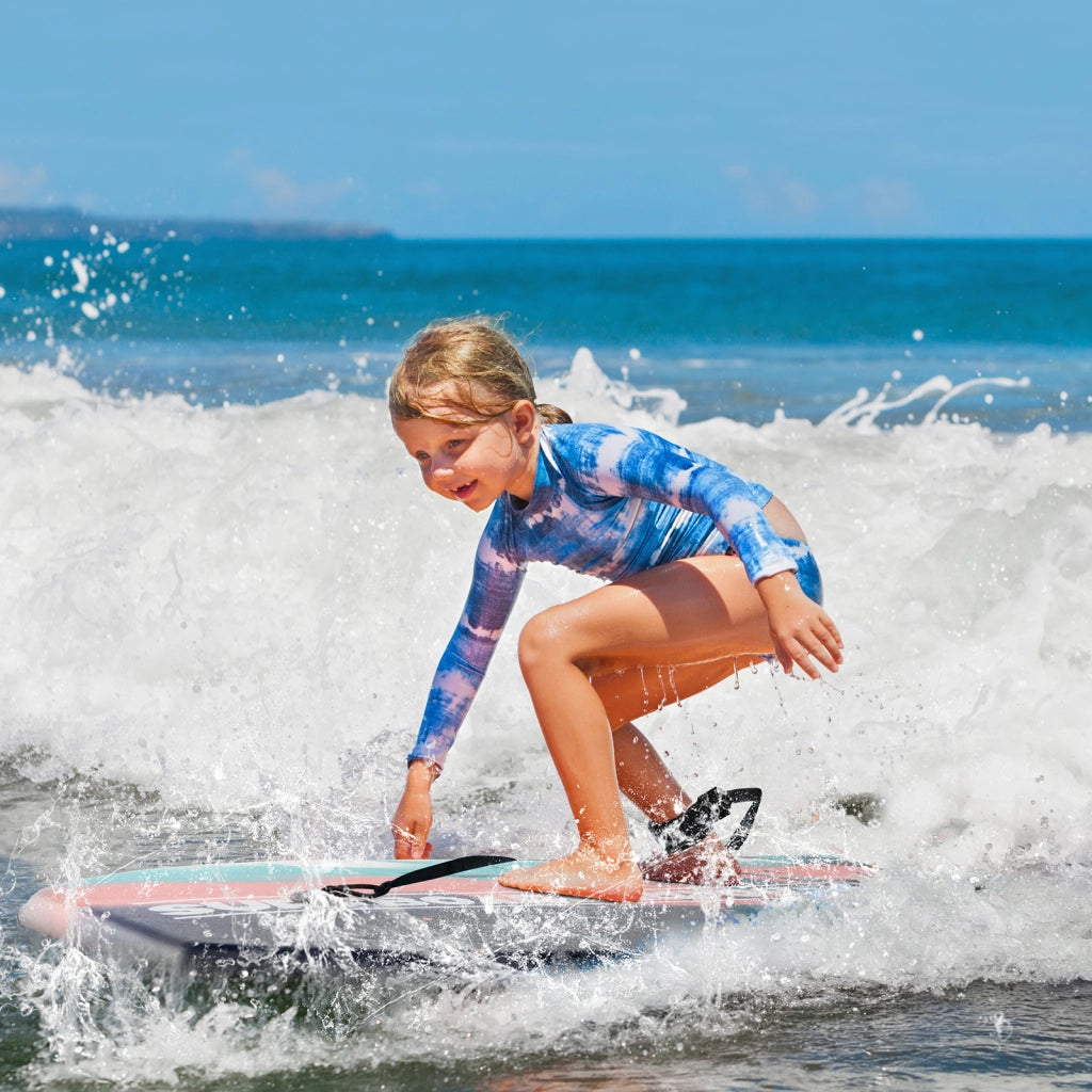 Tavola da surf 104 cm con nucleo EPS deck XPE fondo HDPE, Boogie board coda a luna crescente per bambini adolescenti e adulti Arancione
